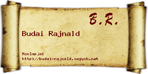 Budai Rajnald névjegykártya